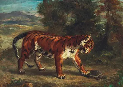 Tiger with a Tortoise Eugene Delacroix